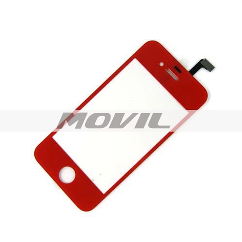 Multicolour LCD Front Touch Screen Glass Lens Flex Cable Digitizer wFrame Replacement for iPhone 4S (Red)